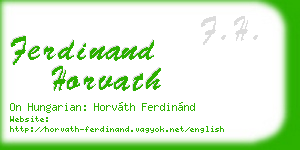 ferdinand horvath business card