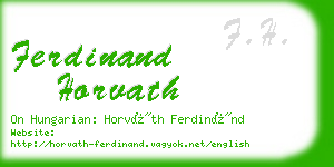 ferdinand horvath business card